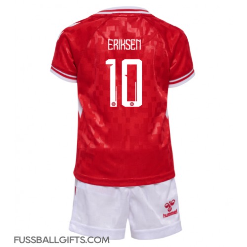 Dänemark Christian Eriksen #10 Fußballbekleidung Heimtrikot Kinder EM 2024 Kurzarm (+ kurze hosen)